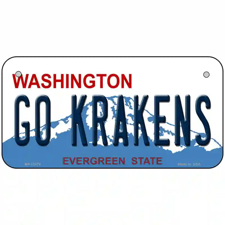 Go Krakens Washington Novelty Metal License Plate Tag 6" x 3" (BP)