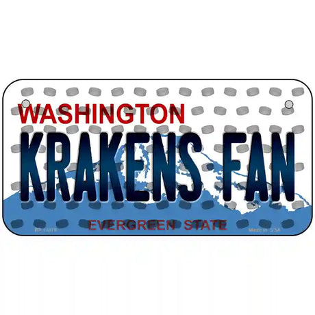 Krakens Fan Washington Overlay Novelty Metal License Plate Tag 6" x 3" (BP)