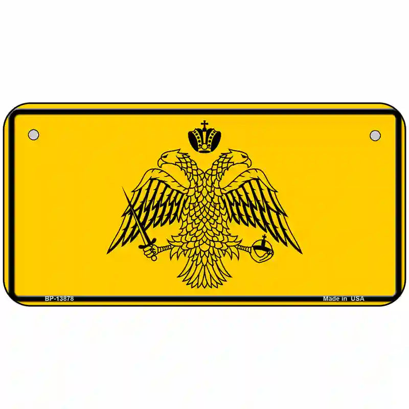 Byzantine Empire Flag Yellow Novelty Metal License Plate Tag 6" x 3" (BP)