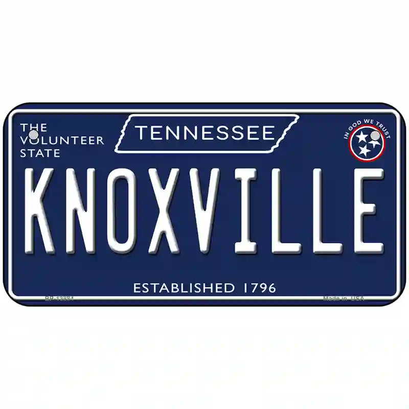 Knoxville Tennessee Blue Novelty Metal License Plate Tag 6" x 3" (BP)