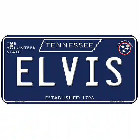 Elvis Tennessee Blue Novelty Metal License Plate Tag 6" x 3" (BP)