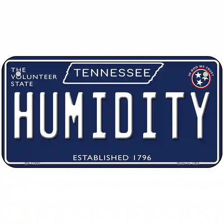 Humidity Tennessee Blue Novelty Metal License Plate Tag 6" x 3" (BP)