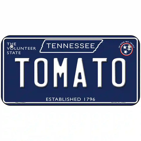 Tomato Tennessee Blue Novelty Metal License Plate Tag 6" x 3" (BP)