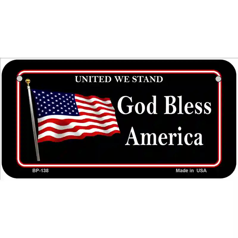 God Bless America Metal Novelty License Plate 6" x 3" (BP)