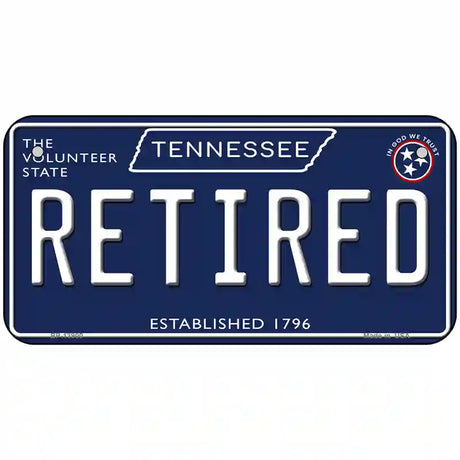 Retired Tennessee Blue Novelty Metal License Plate Tag 6" x 3" (BP)