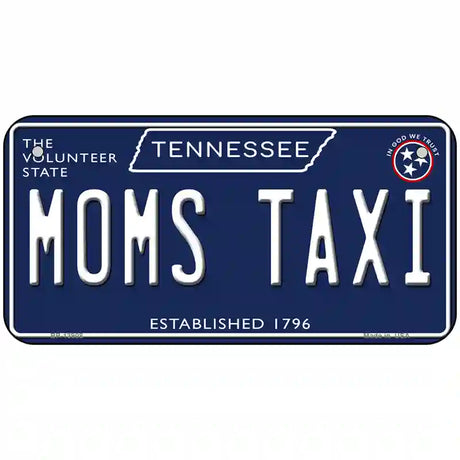 Moms Taxi Tennessee Blue Novelty Metal License Plate Tag 6" x 3" (BP)