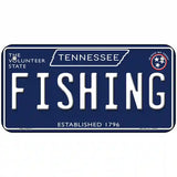 Fishing Tennessee Blue Novelty Metal License Plate Tag 6" x 3" (BP)