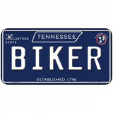 Biker Tennessee Blue Novelty Metal License Plate Tag 6" x 3" (BP)