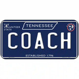 Coach Tennessee Blue Novelty Metal License Plate Tag 6" x 3" (BP)