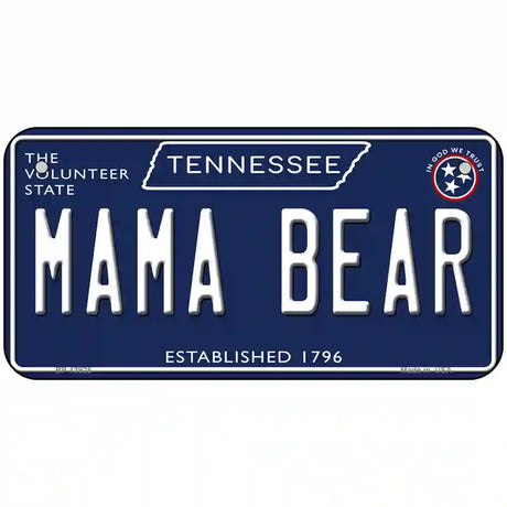 Mama Bear Tennessee Blue Novelty Metal License Plate Tag 6" x 3" (BP)