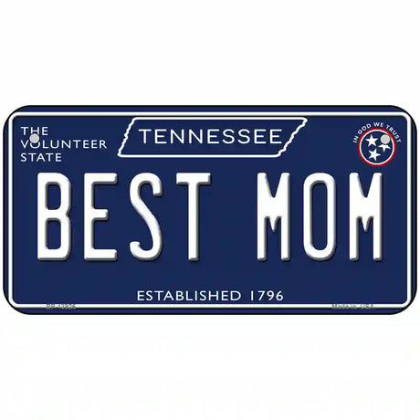 Best Mom Tennessee Blue Novelty Metal License Plate Tag 6" x 3" (BP)