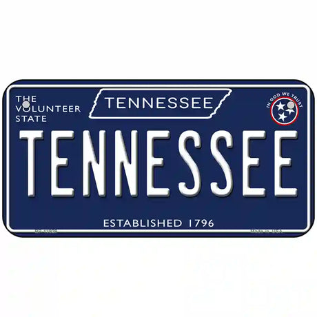 TN Tennessee Blue Novelty Metal License Plate Tag 6" x 3" (BP)