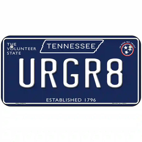 URGR8 Tennessee Blue Novelty Metal License Plate Tag 6" x 3" (BP)