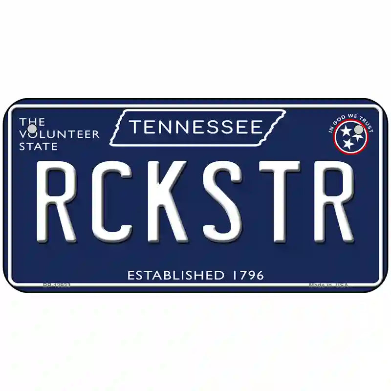 Rckstr Tennessee Blue Novelty Metal License Plate Tag 6" x 3" (BP)