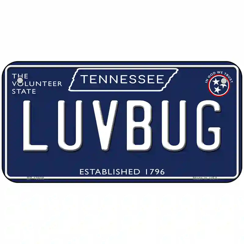 Luv Bug Tennessee Blue Novelty Metal License Plate Tag 6" x 3" (BP)