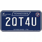 2QT4U Tennessee Blue Novelty Metal License Plate Tag 6" x 3" (BP)