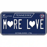 More Love Hearts Tennessee Blue Novelty Metal License Plate Tag 6" x 3" (BP)