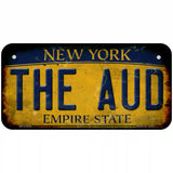 The Aud New York Yellow Novelty Metal License Plate Tag 6" x 3" (BP)