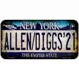 Allen Diggs 21 NY Blue Novelty Metal License Plate Tag 6" x 3" (BP)