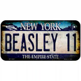 Beasley 11 New York Blue Novelty Metal License Plate Tag 6" x 3" (BP)