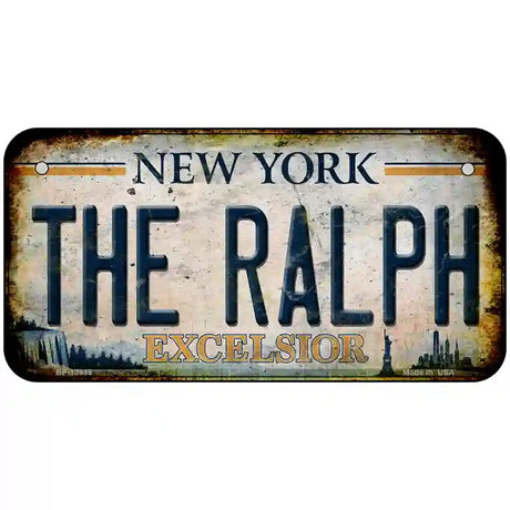 The Ralph New York White Novelty Metal License Plate Tag 6" x 3" (BP)