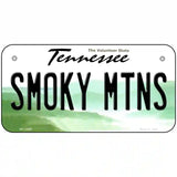 Smoky Mtns Tennessee Novelty Metal License Plate Tag 6" x 3" (BP)