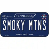 Smoky Mtns Tennessee Blue Novelty Metal License Plate Tag 6" x 3" (BP)