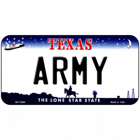 Texas Army Novelty Metal License Plate Tag 6" x 3" (BP)