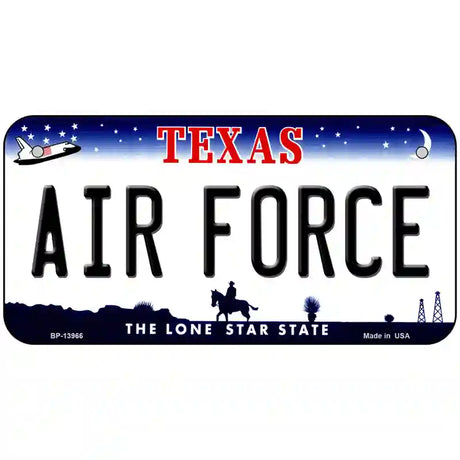 Texas Air Force Novelty Metal License Plate Tag 6" x 3" (BP)