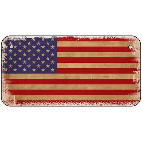 Grunge American Flag Novelty Metal License Plate Tag 6" x 3" (BP)