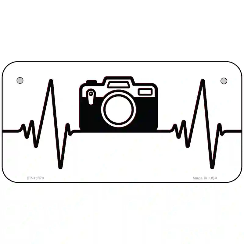 Photography Heart Beat Novelty Metal License Plate Tag 6" x 3" (BP)