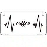 Coffee Heart Beat Novelty Metal License Plate Tag 6" x 3" (BP)