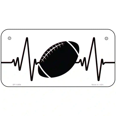 Football Heart Beat Novelty Metal License Plate Tag 6" x 3" (BP)