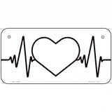 Love Heart Beat Novelty Metal License Plate Tag 6" x 3" (BP)