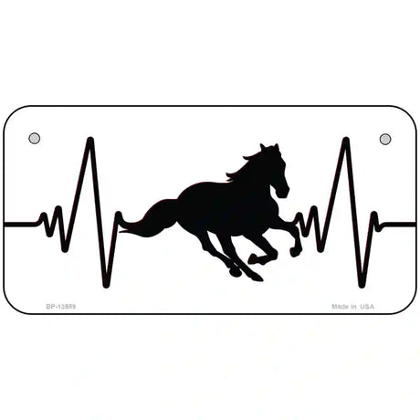 Horse Heart Beat Novelty Metal License Plate Tag 6" x 3" (BP)