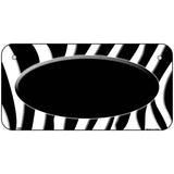 Black White Zebra Center Oval Metal Novelty License Plate 6" x 3" (BP)