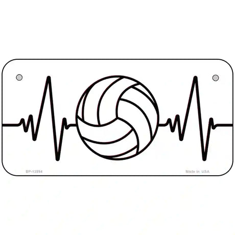 Volleyball Heart Beat Novelty Metal License Plate Tag 6" x 3" (BP)