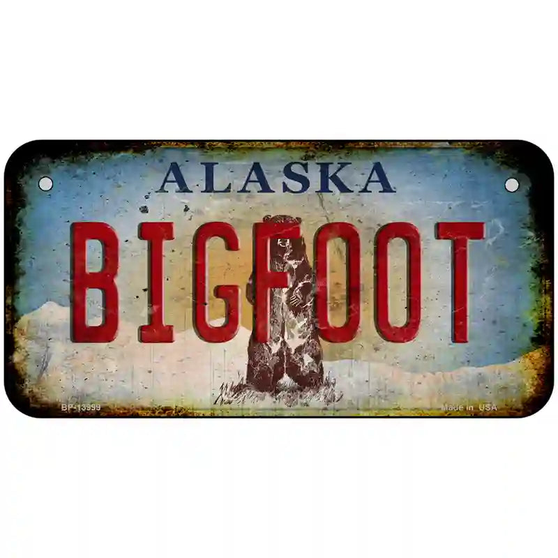 Bigfoot Alaska Novelty Metal License Plate Tag 6" x 3" (BP)