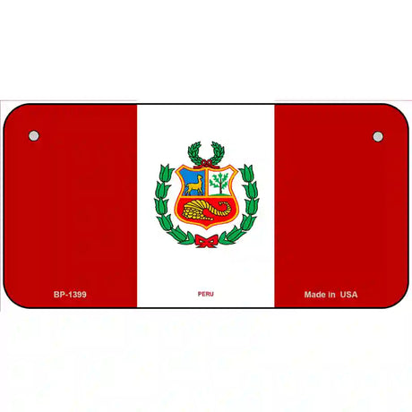 Peru Flag Metal Novelty License Plate 6" x 3" (BP)