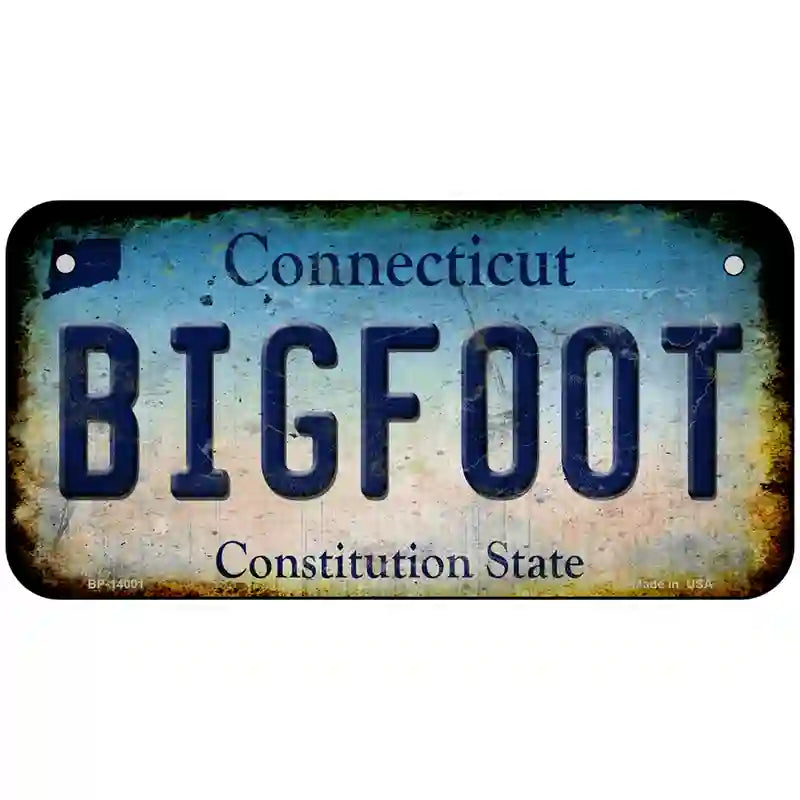 Bigfoot Connecticut Novelty Metal License Plate Tag 6" x 3" (BP)