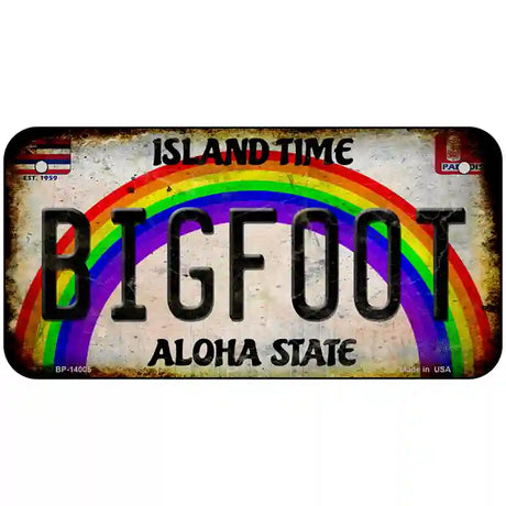 Bigfoot Hawaii Novelty Metal License Plate Tag 6" x 3" (BP)