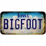 Bigfoot Iowa Novelty Metal License Plate Tag 6" x 3" (BP)