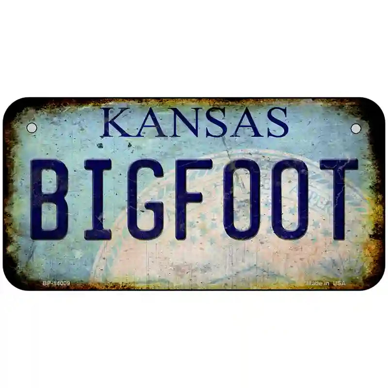 Bigfoot Kansas Novelty Metal License Plate Tag 6" x 3" (BP)