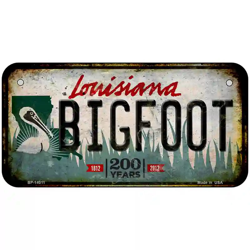 Bigfoot Louisiana Novelty Metal License Plate Tag 6" x 3" (BP)