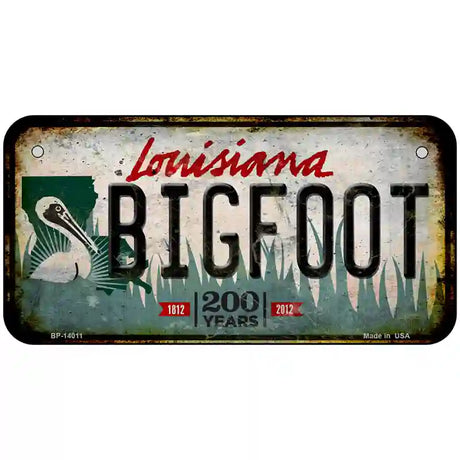 Bigfoot Louisiana Novelty Metal License Plate Tag 6" x 3" (BP)