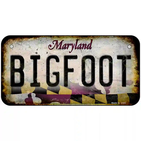 Bigfoot Maryland Novelty Metal License Plate Tag 6" x 3" (BP)