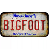 Bigfoot Massachusetts Novelty Metal License Plate Tag 6" x 3" (BP)