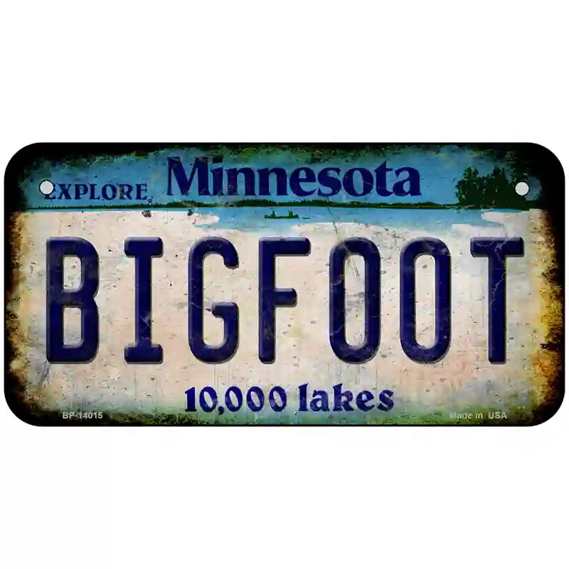 Bigfoot Minnesota Novelty Metal License Plate Tag 6" x 3" (BP)