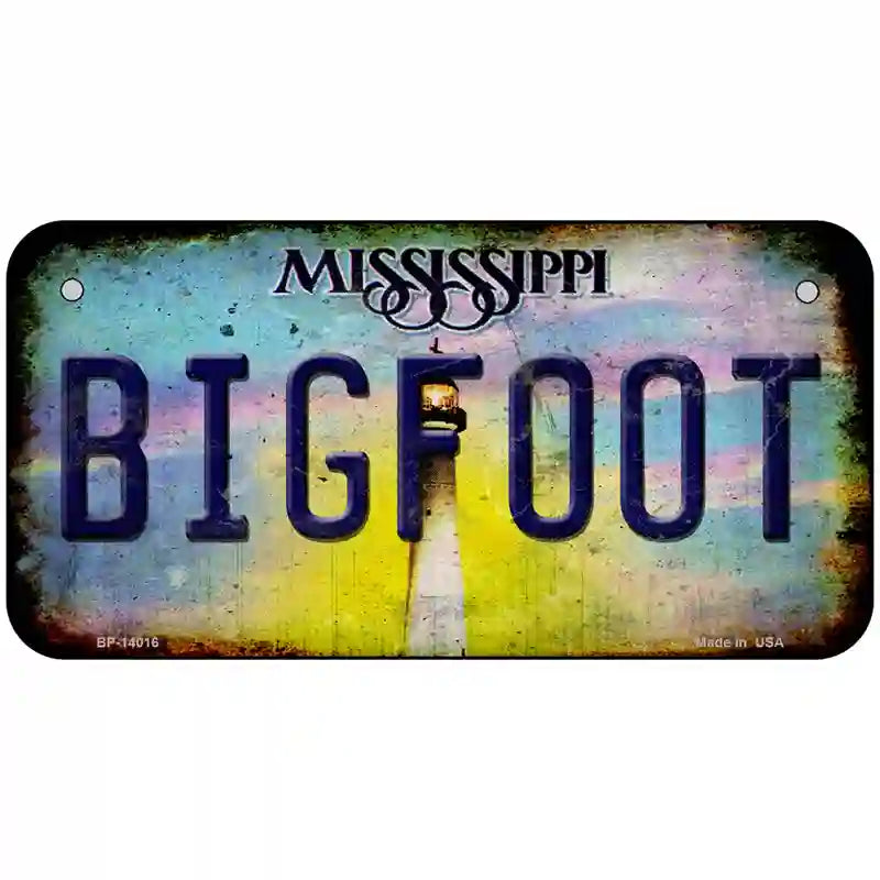 Bigfoot Mississippi Novelty Metal License Plate Tag 6" x 3" (BP)