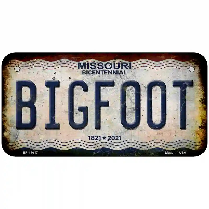 Bigfoot Missouri Novelty Metal License Plate Tag 6" x 3" (BP)